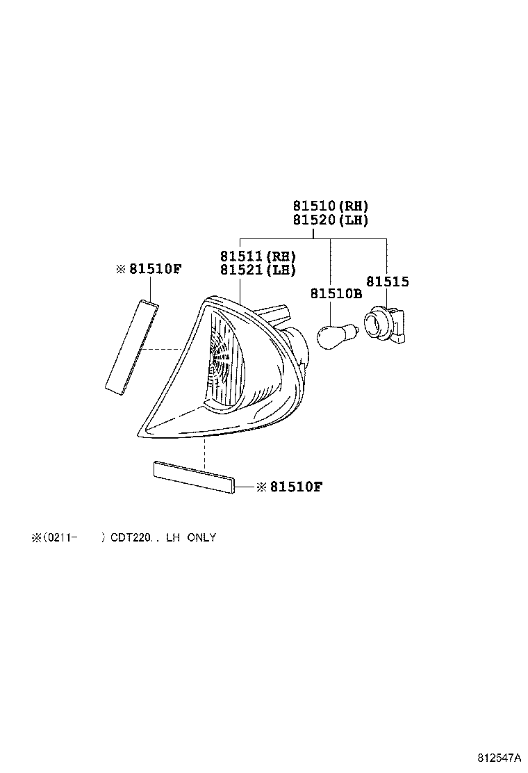 81515-05020 WIRE SUB-ASSY, FRONT TURN SIGNAL LAMP BODY product image