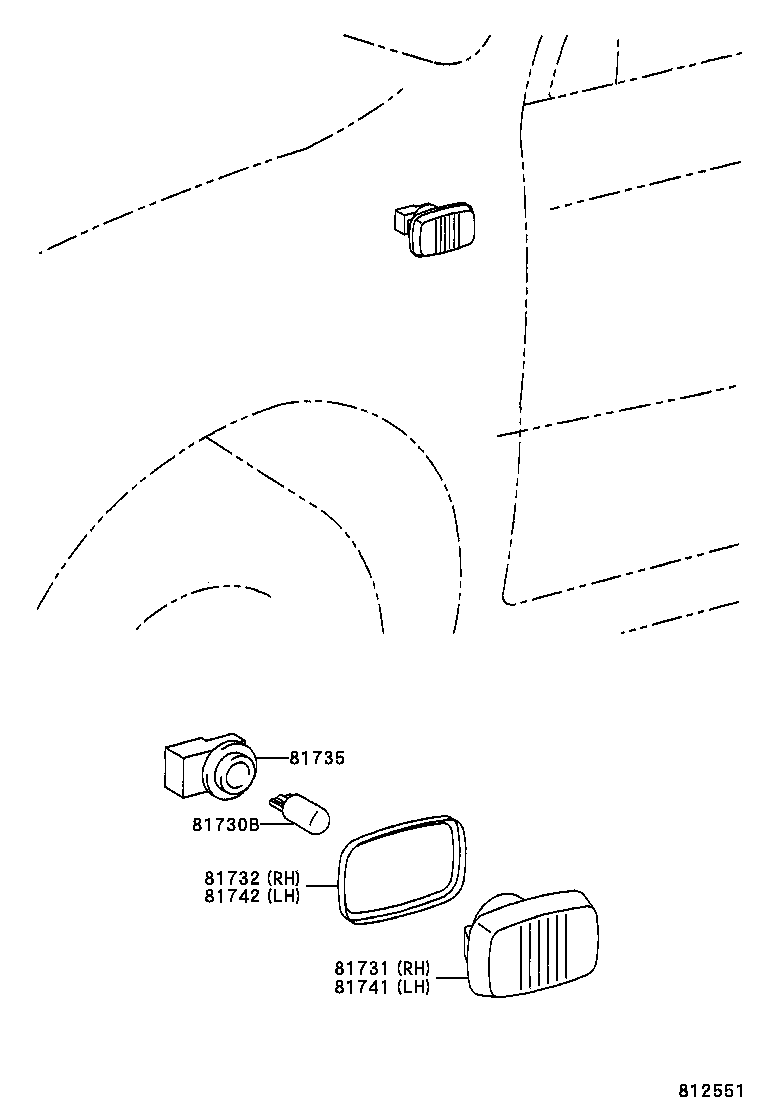 81731-02022 LENS, SIDE TURN SIGNAL LAMP, RH product image