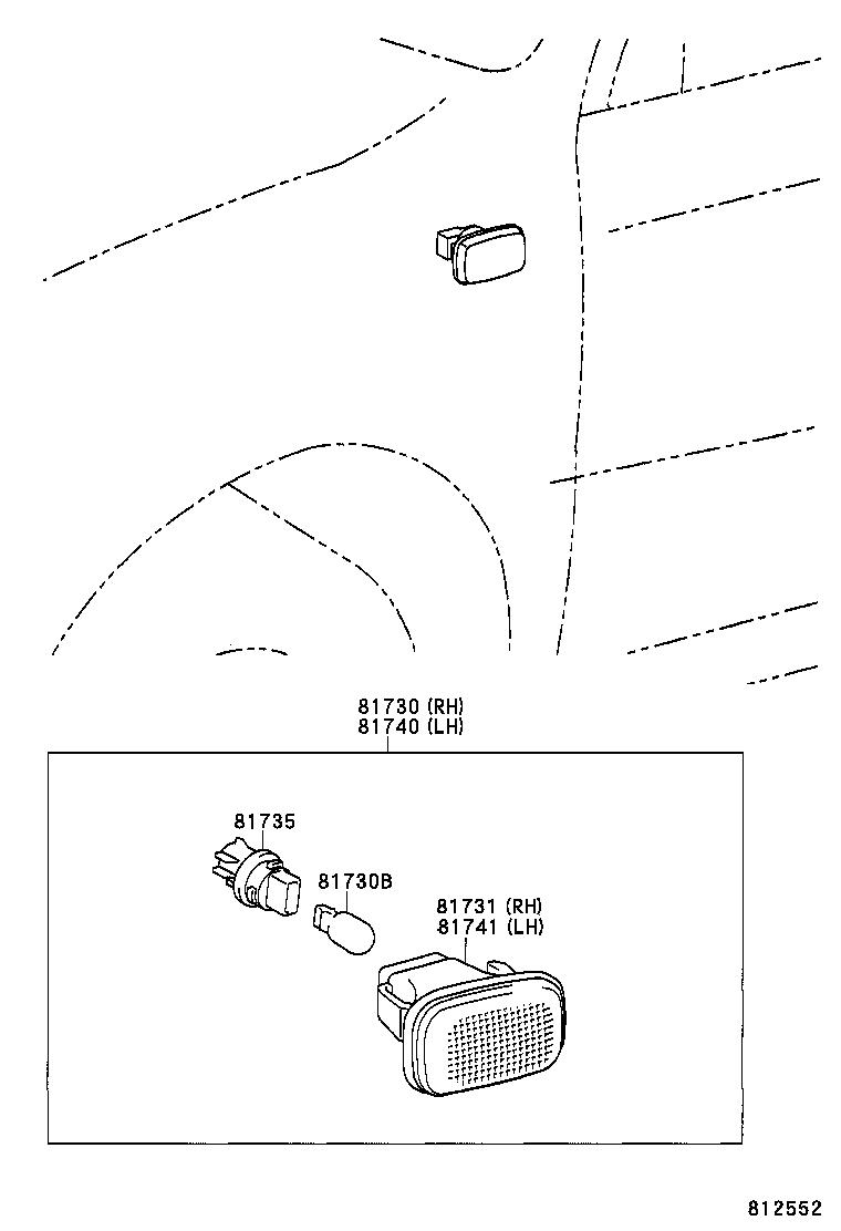 81731-02022 LENS, SIDE TURN SIGNAL LAMP, RH product image