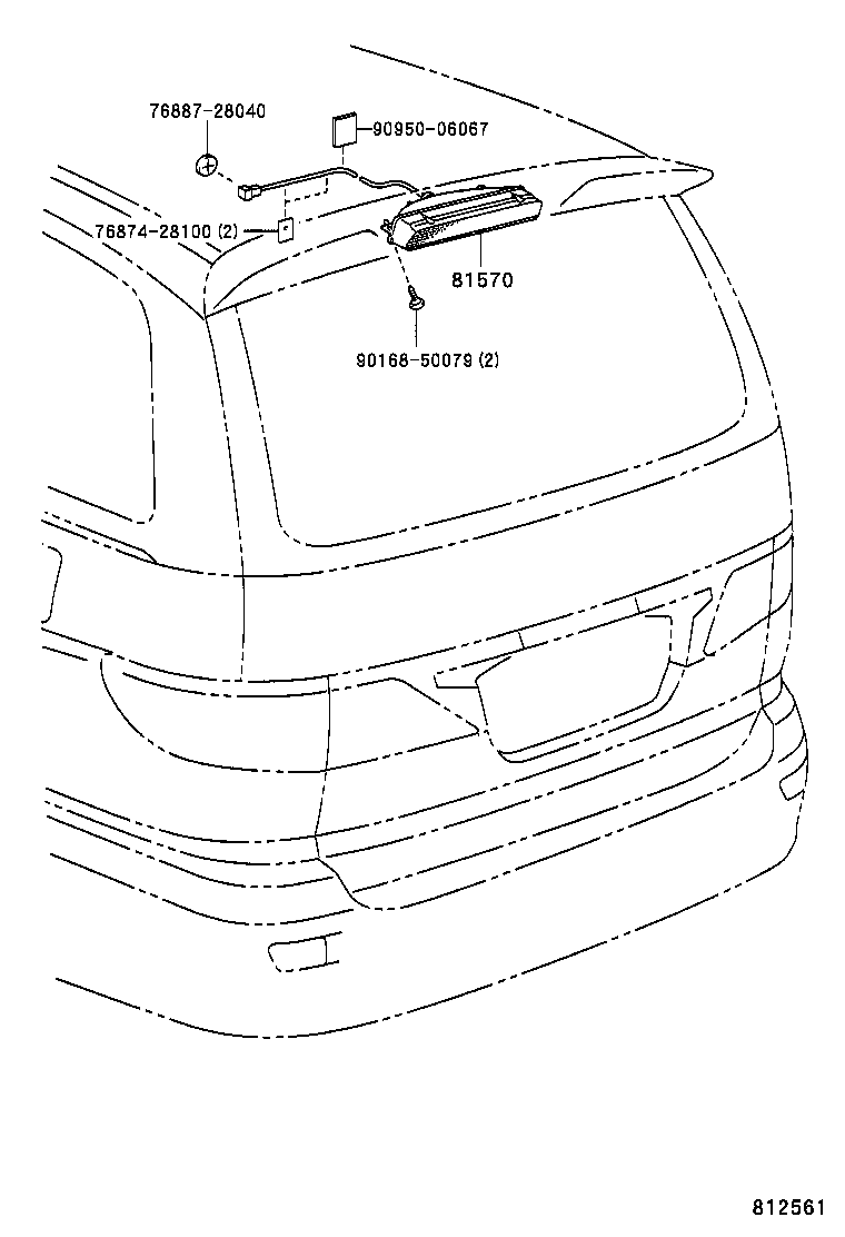 81570-28200 LAMP ASSY, CENTER STOP product image