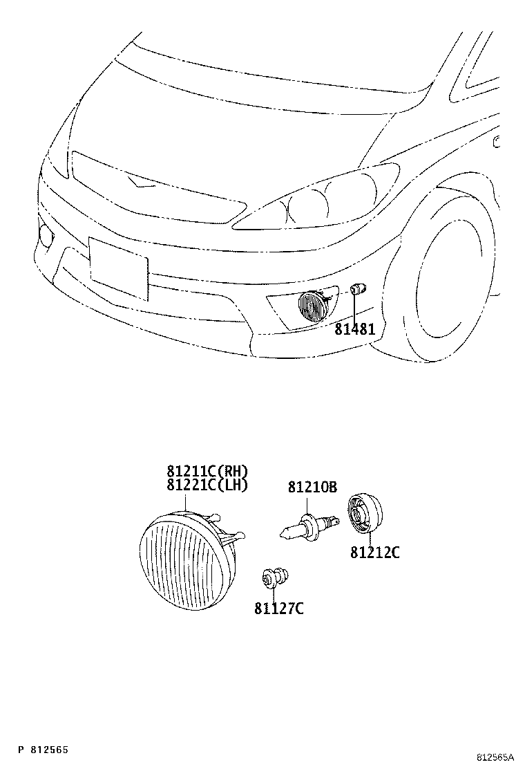 81221-28080 LAMP UNIT, FOG LAMP, LH product image