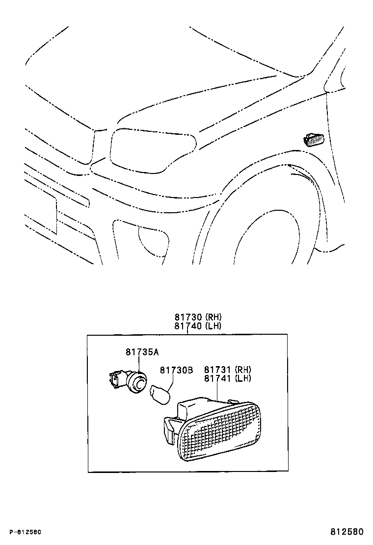 81730-51010 LAMP ASSY, SIDE TURN SIGNAL, RH product image