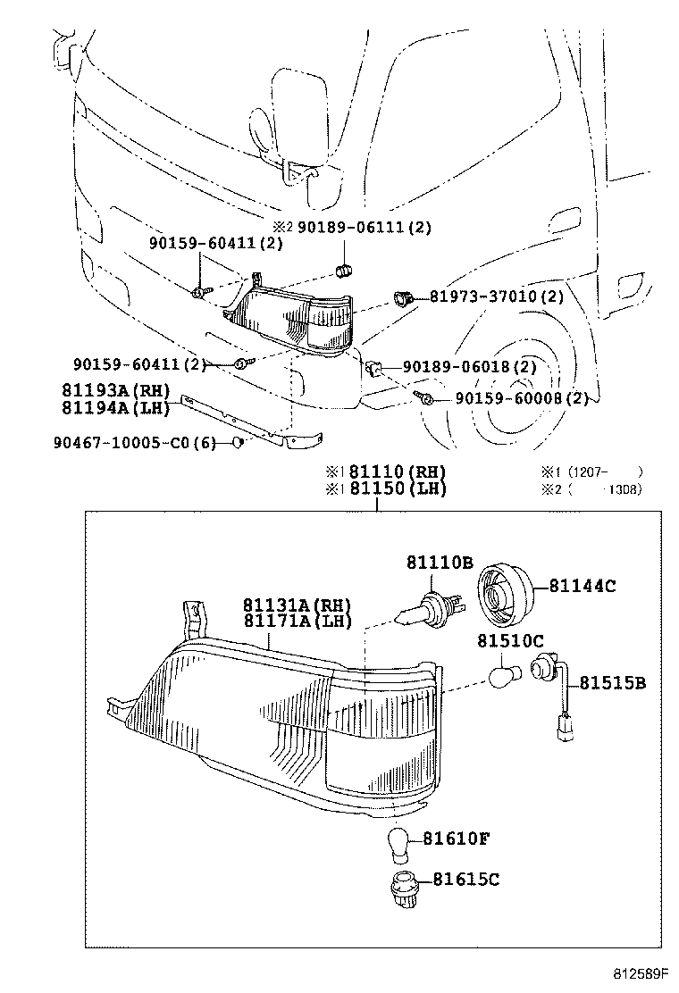 81150-37201 HEADLAMP ASSY, LH product image