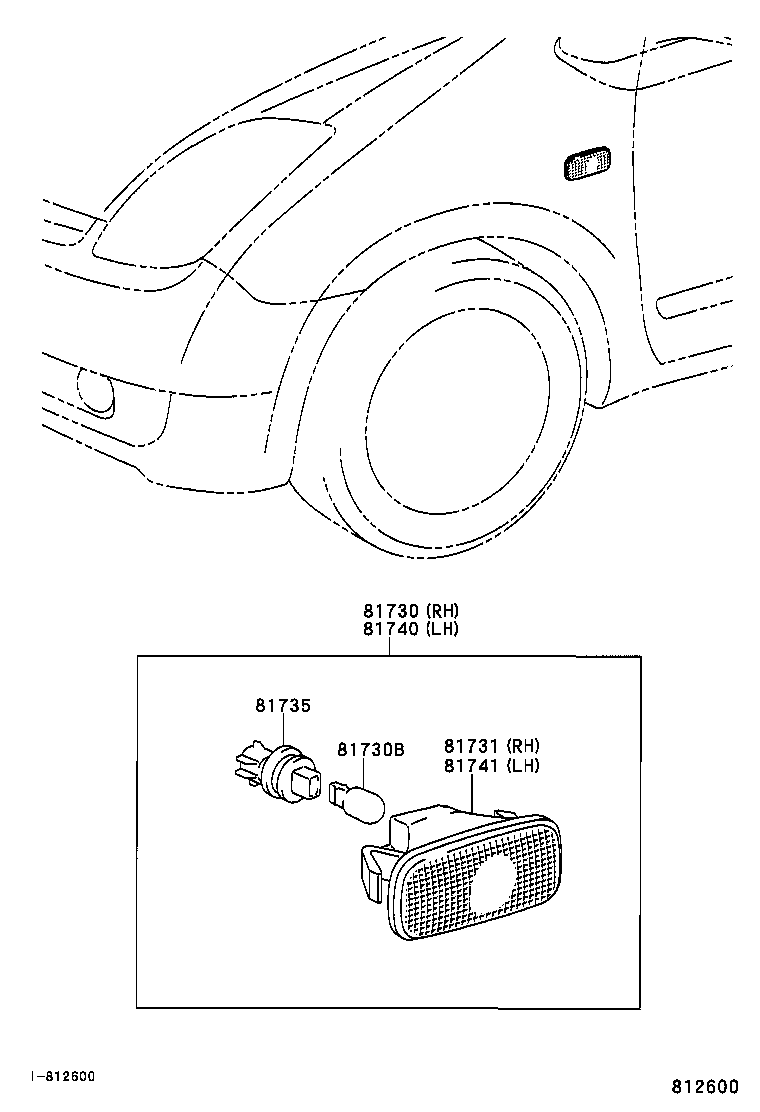 81730-53011 LAMP ASSY, SIDE TURN SIGNAL, RH product image