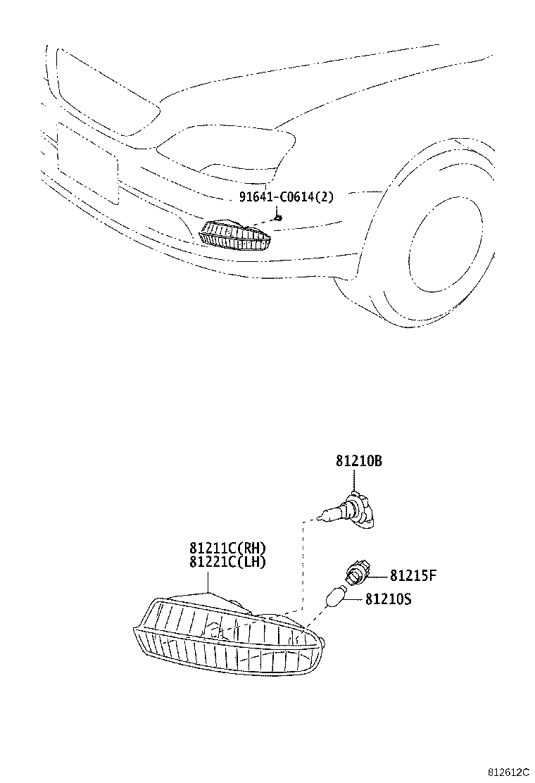 81211-50080 LAMP UNIT, FOG LAMP, RH product image