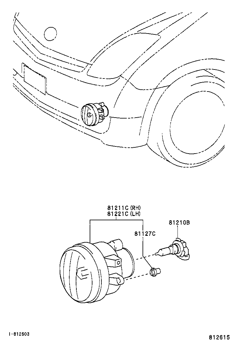 81211-52061 LAMP UNIT, FOG LAMP, RH product image