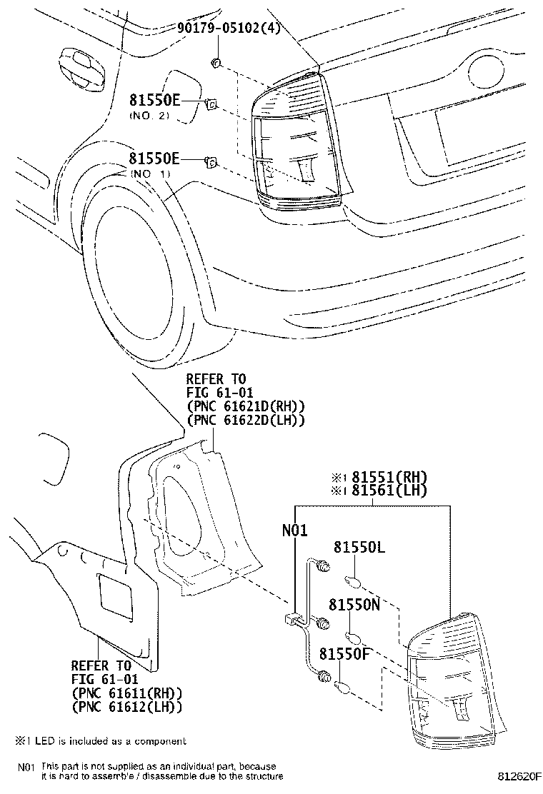 Toyota 81551-47100 LENS, REAR COMBINATION LAMP, RH