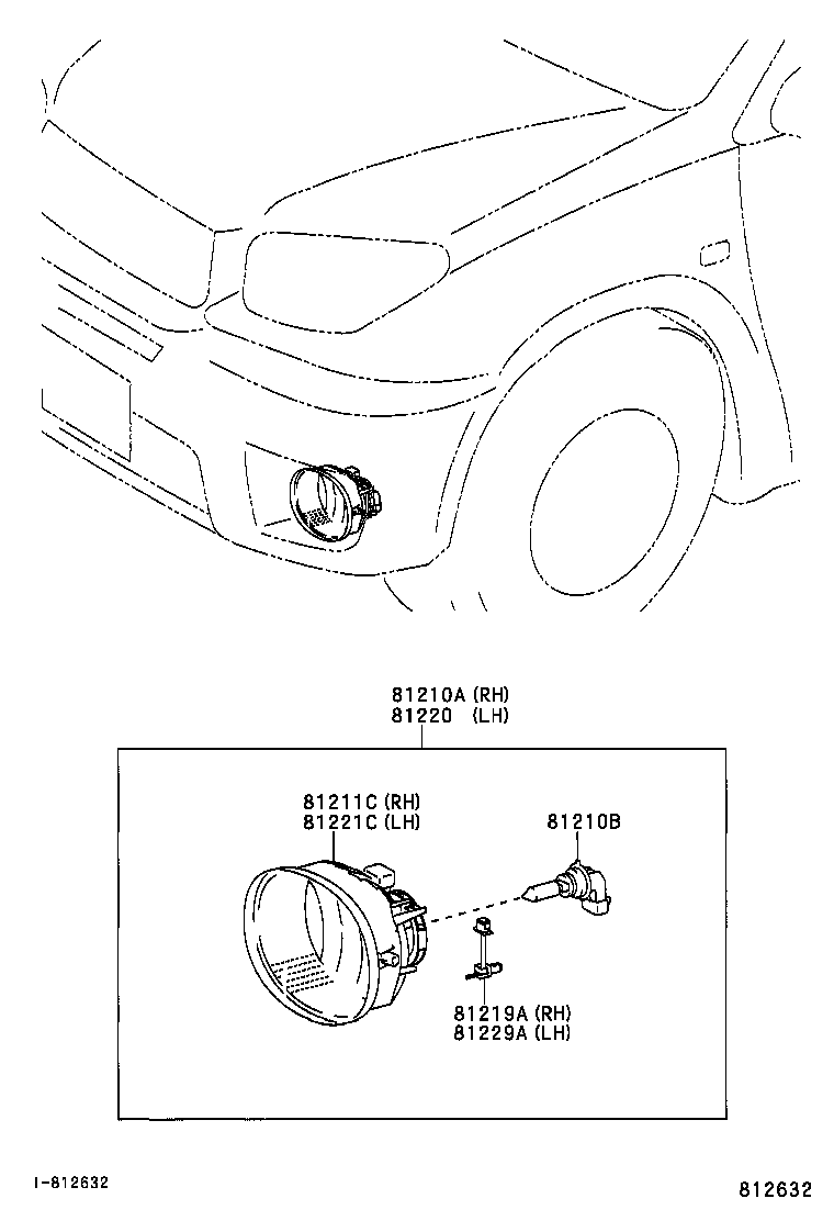 81211-42040 LAMP UNIT, FOG LAMP, RH product image