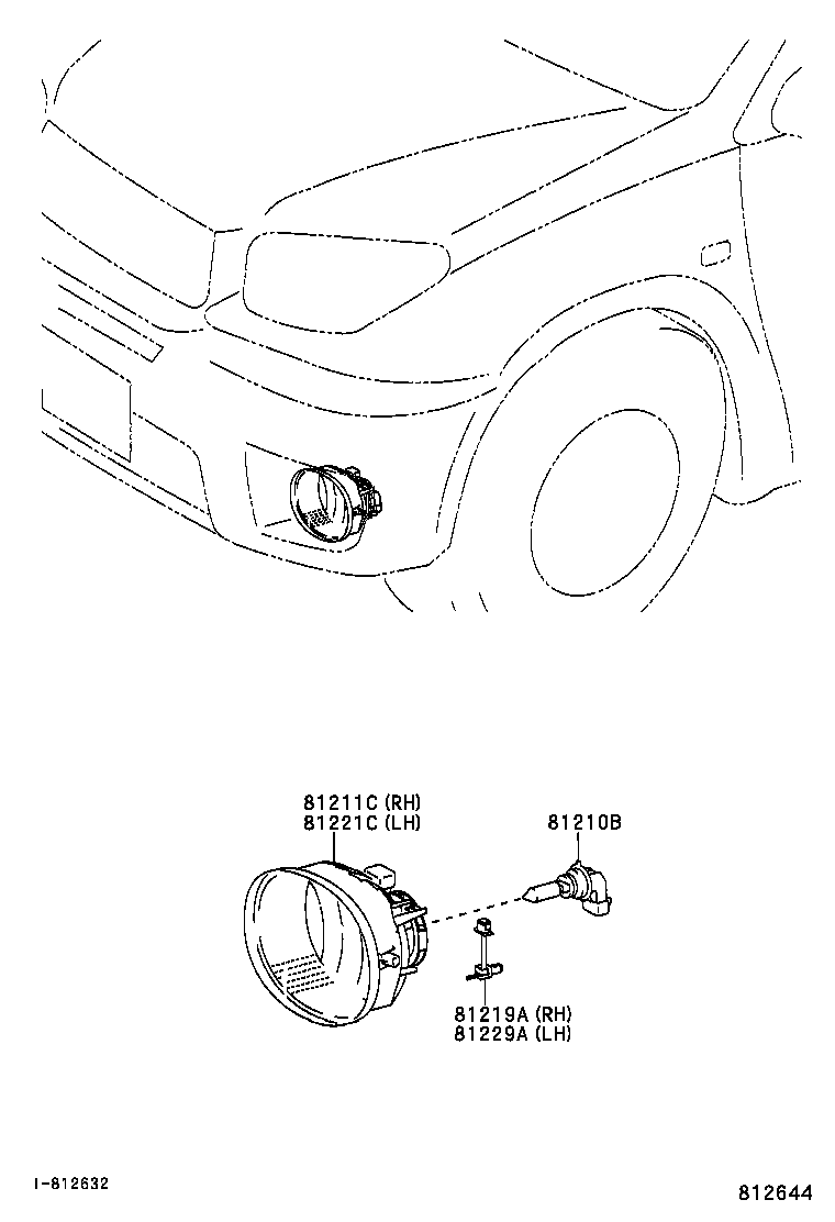 81211-42060 LAMP UNIT, FOG LAMP, RH product image