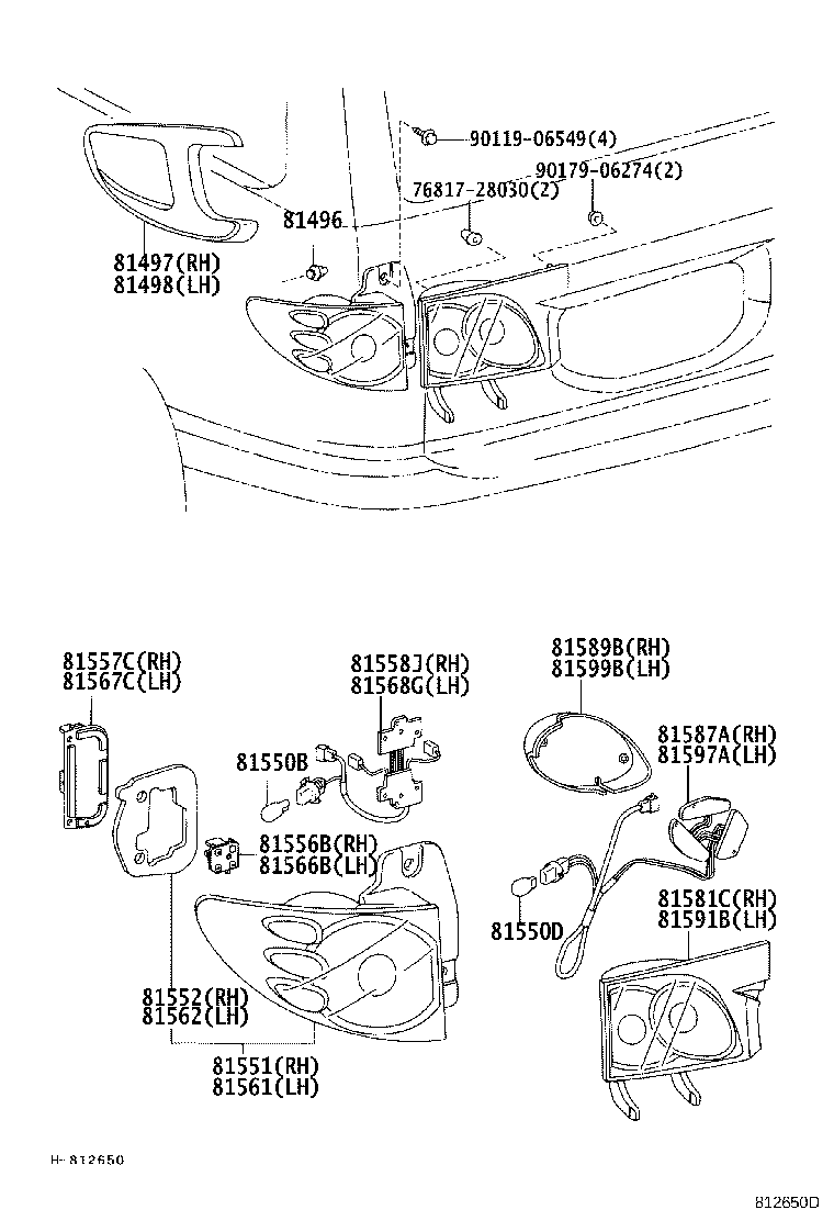 81595-28210 SOCKET & WIRE, REAR LAMP product image