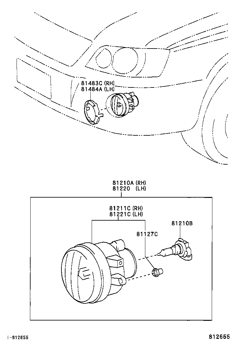 81211-48010 LAMP UNIT, FOG LAMP, RH product image