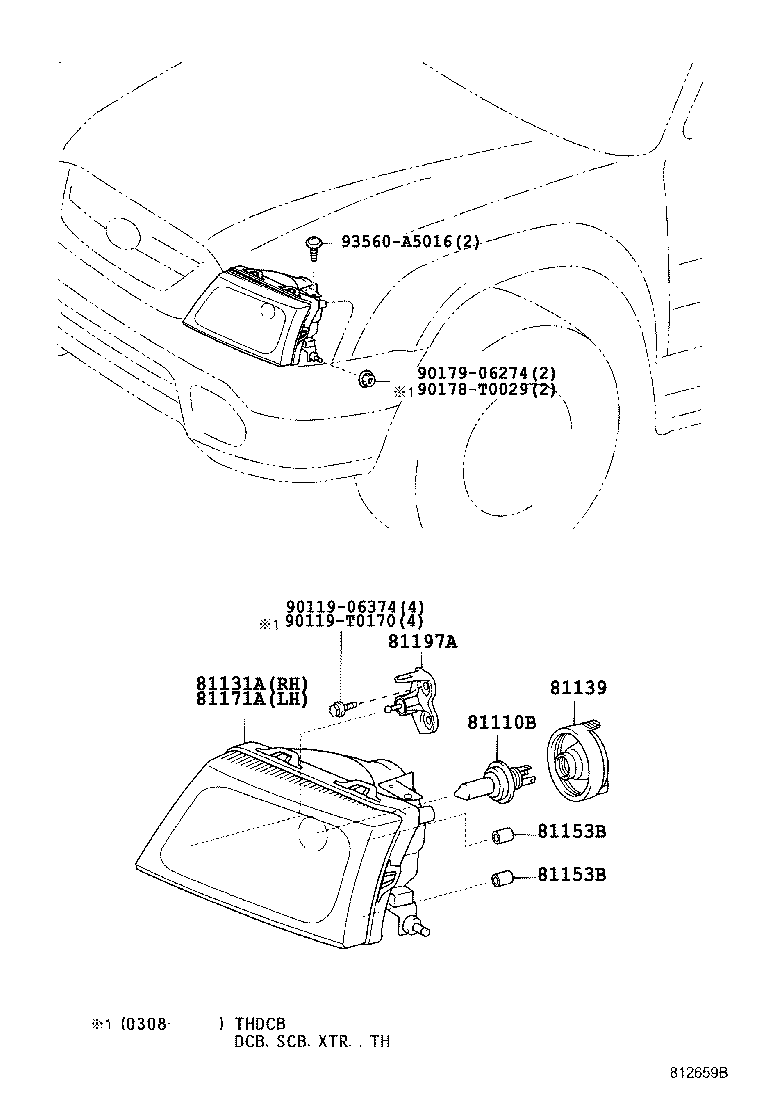 81130-35390 UNIT, HEADLAMP, RH product image