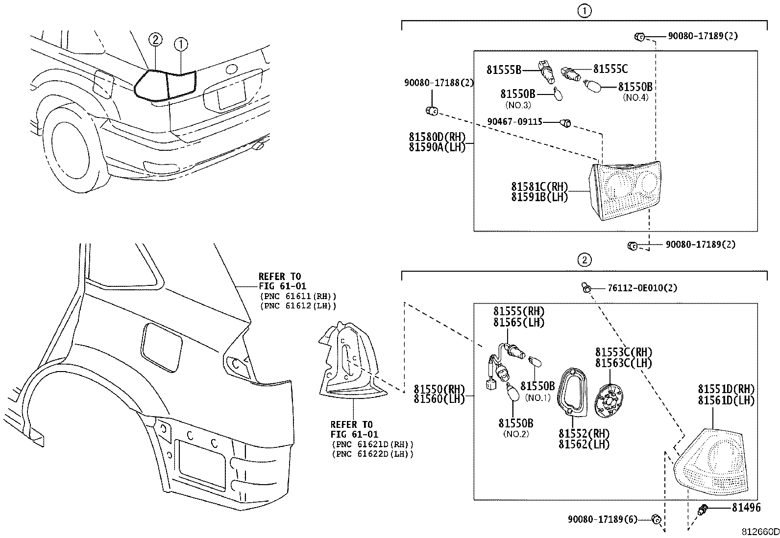 Toyota 81550-0E010 LAMP ASSY, REAR COMBINATION, RH