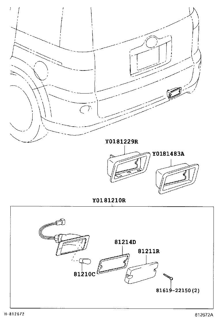 81480-52090 LAMP ASSY, REAR FOG product image