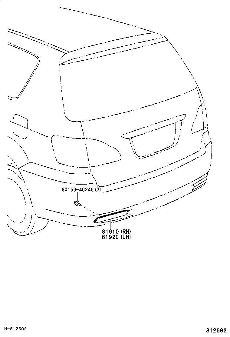 81910-48010 REFLECTOR ASSY, REFLEX, RH product image