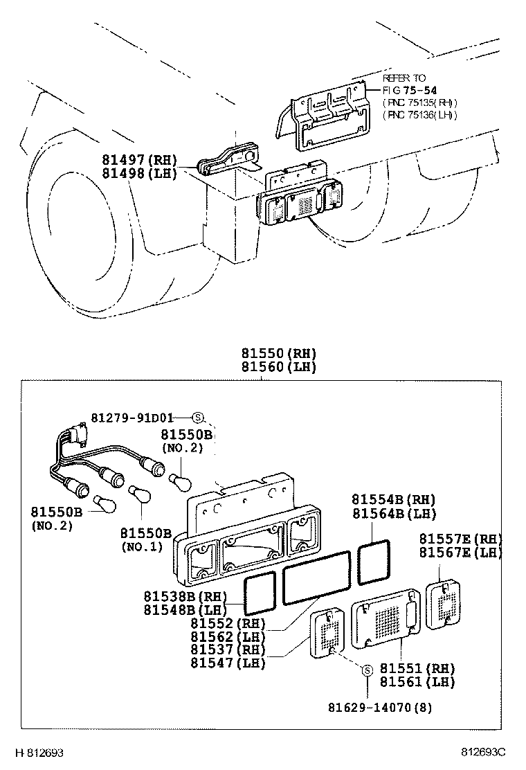 81550-37210 LAMP ASSY, REAR COMBINATION, RH product image