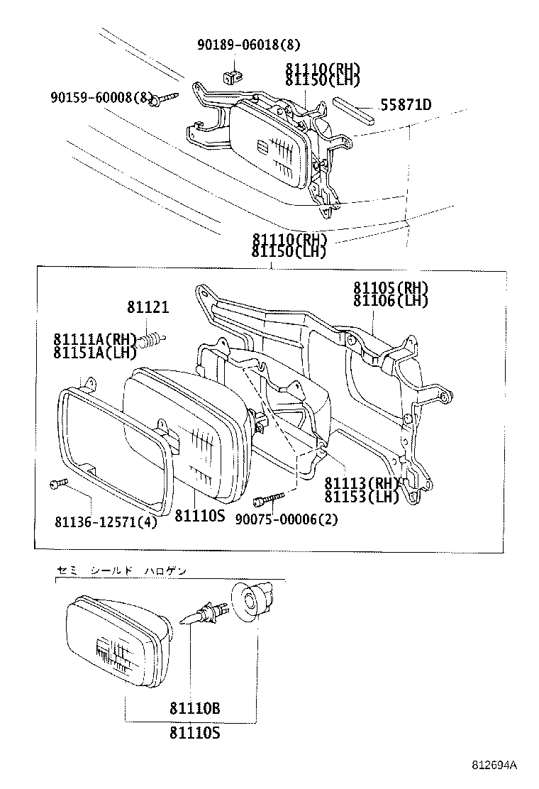 81150-95J36 HEADLAMP ASSY, LH product image