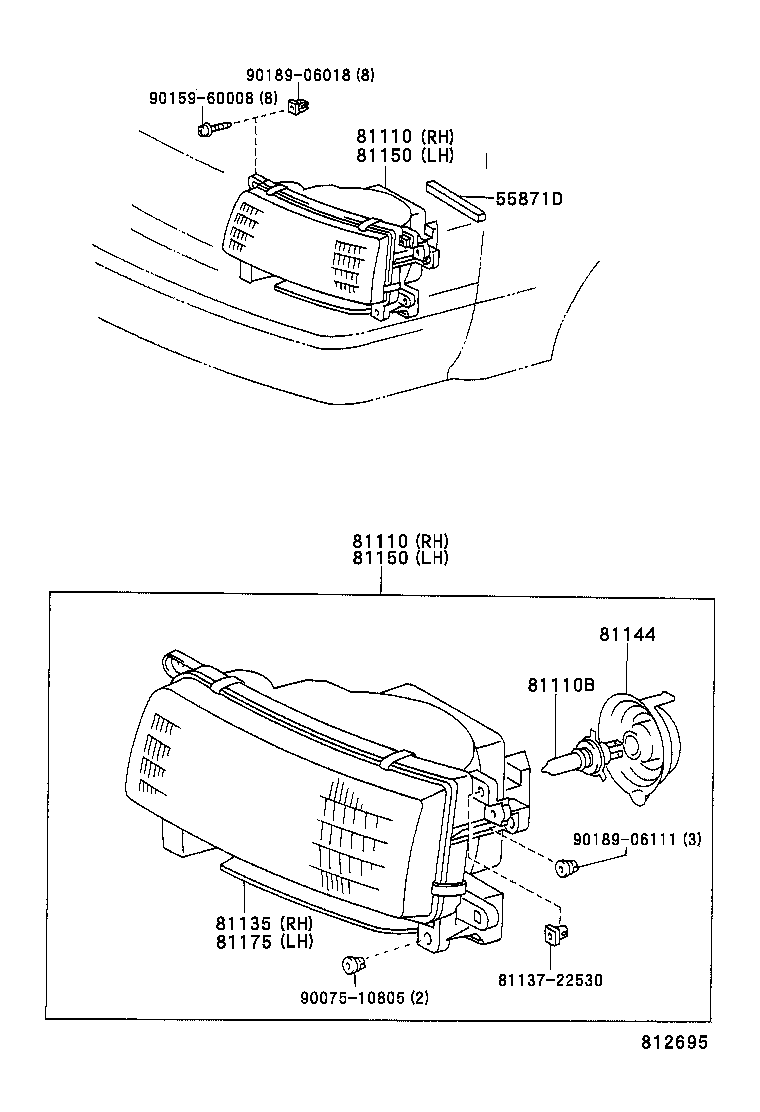 81150-95J36 HEADLAMP ASSY, LH product image