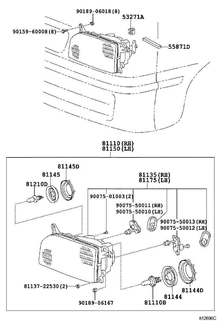 81150-95J36 HEADLAMP ASSY, LH product image
