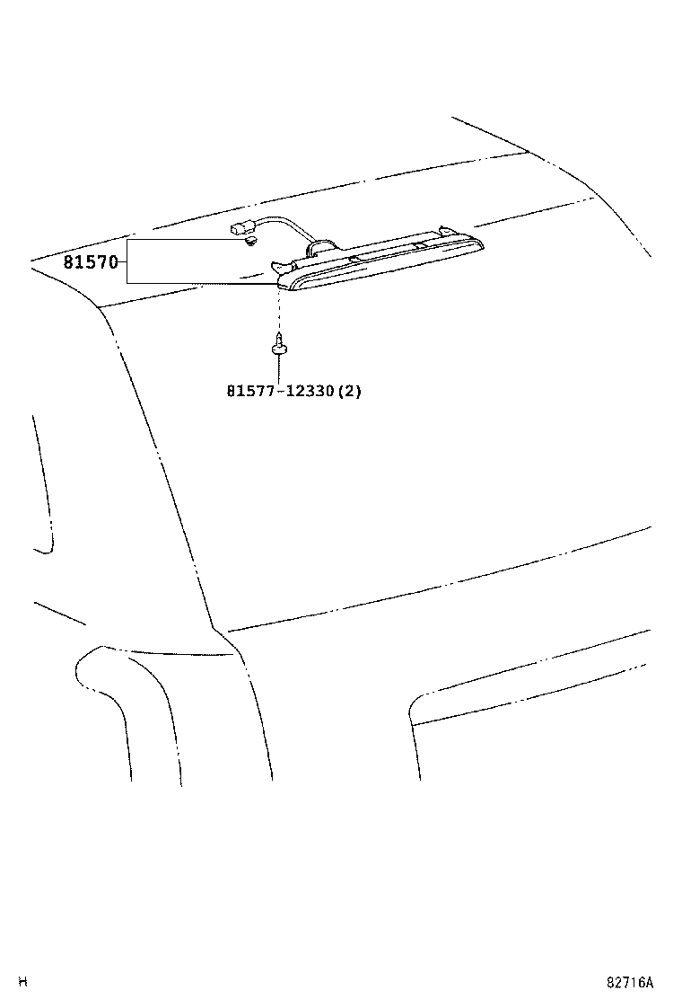 81570-05042 LAMP ASSY, CENTER STOP product image