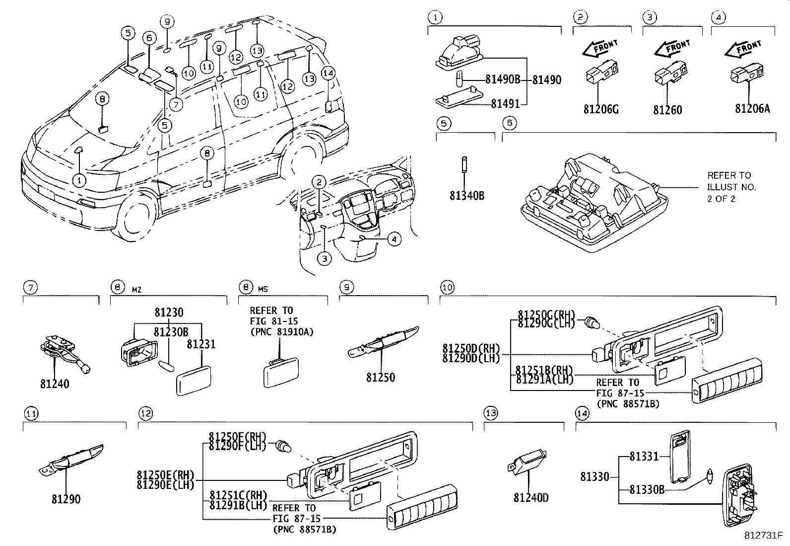 81250-58010 LAMP ASSY, ROOM, NO.2 product image