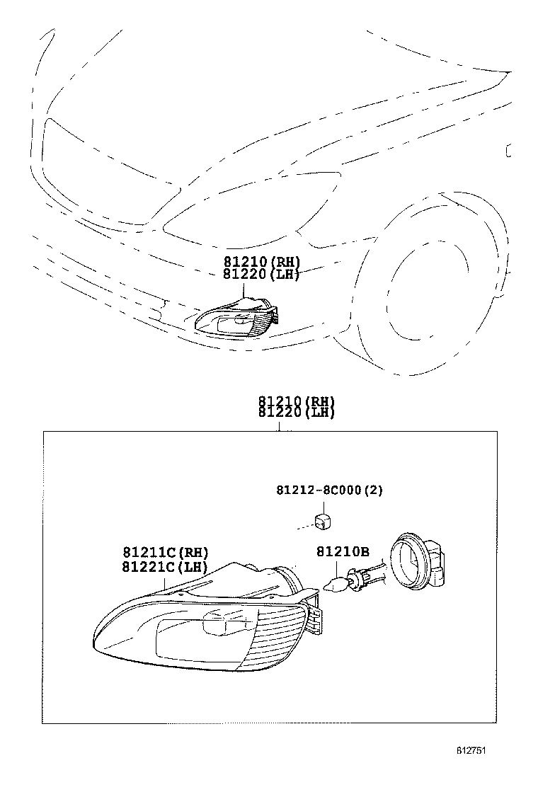 81211-8C002 LAMP UNIT, FOG LAMP, RH product image