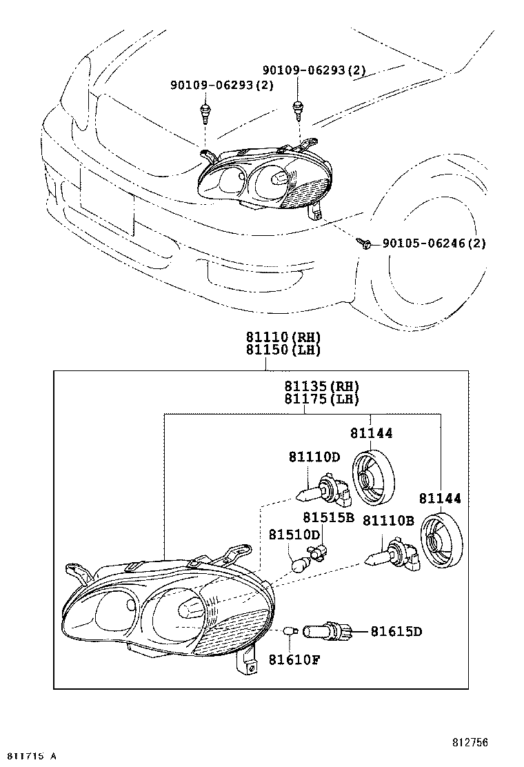81128-02400 SOCKET, FRONT TURN SIGNAL LAMP product image