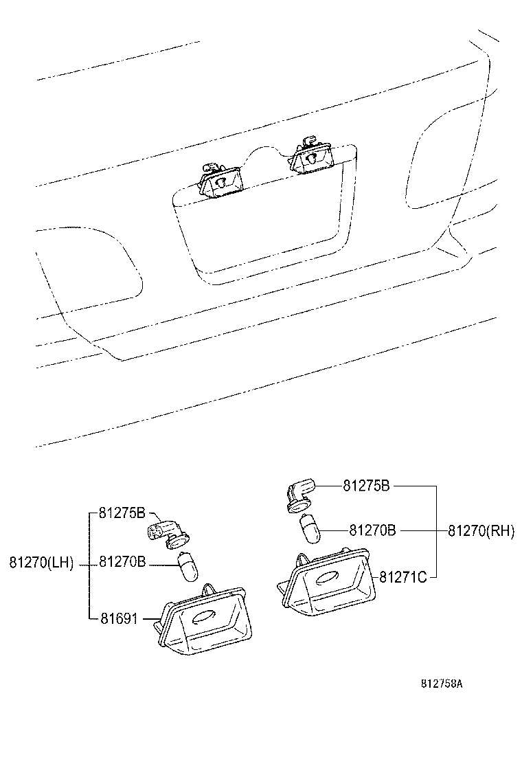 81270-02112 LAMP ASSY, LICENSE PLATE product image