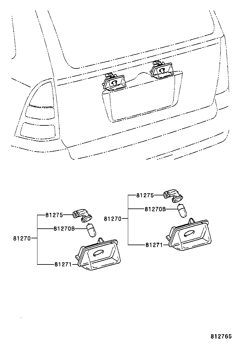 81270-02090 LAMP ASSY, LICENSE PLATE product image