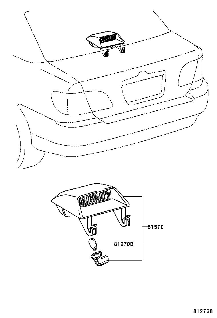 81570-12361 LAMP ASSY, CENTER STOP product image