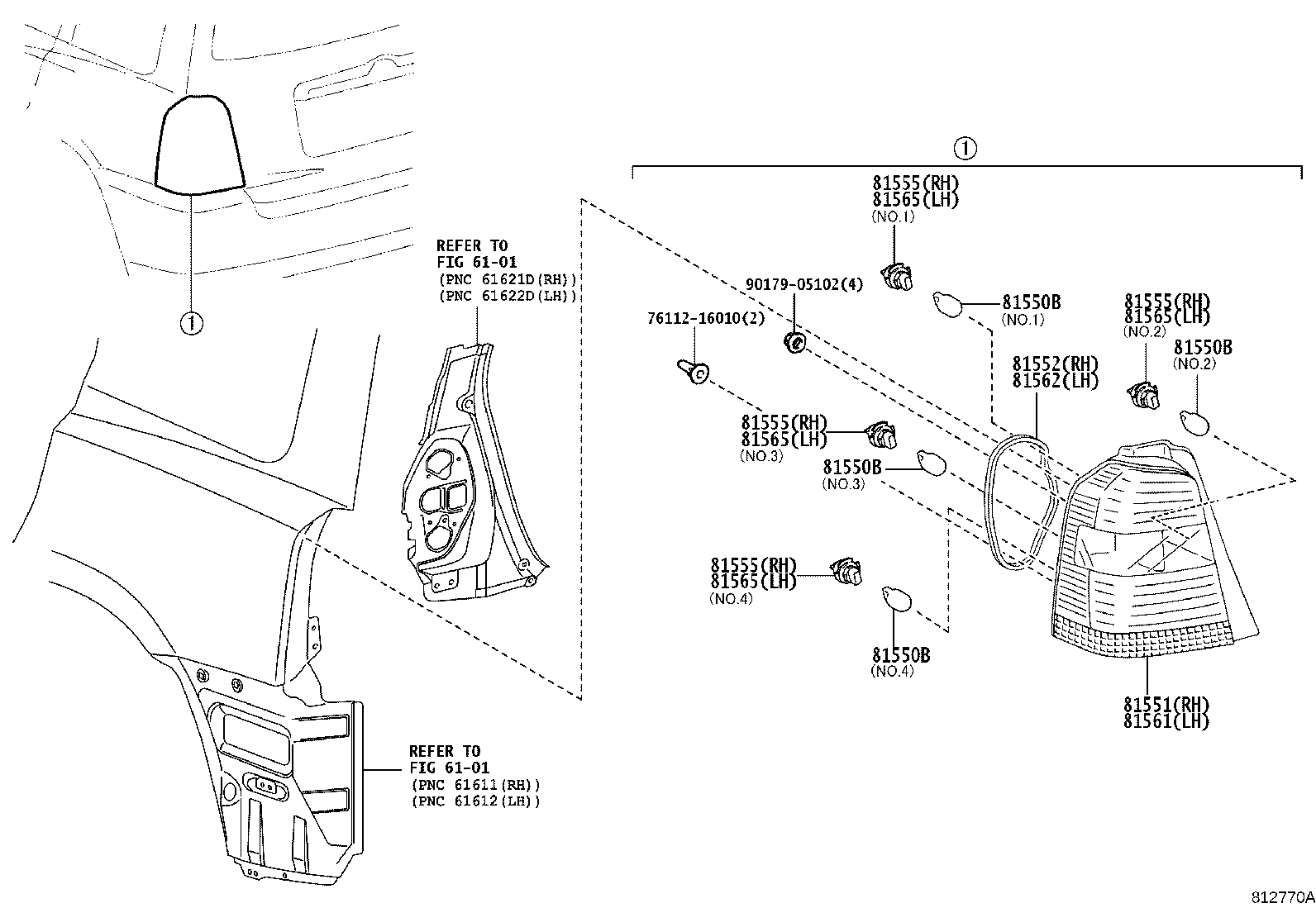 81561-48070 LENS, REAR COMBINATION LAMP, LH product image