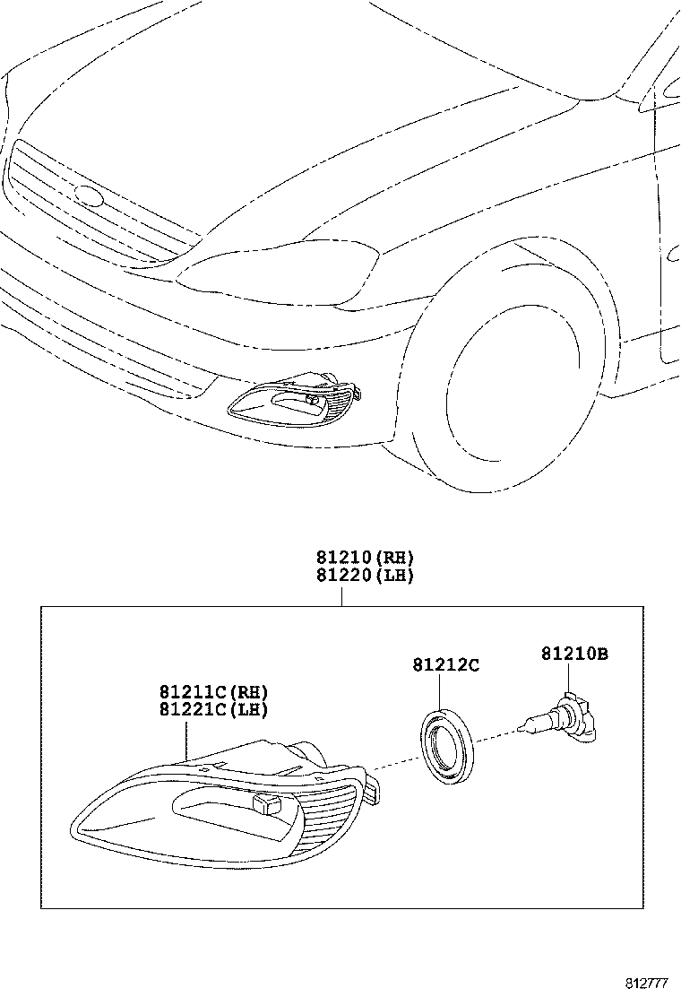 Toyota 81220-02060 LAMP ASSY, FOG, LH