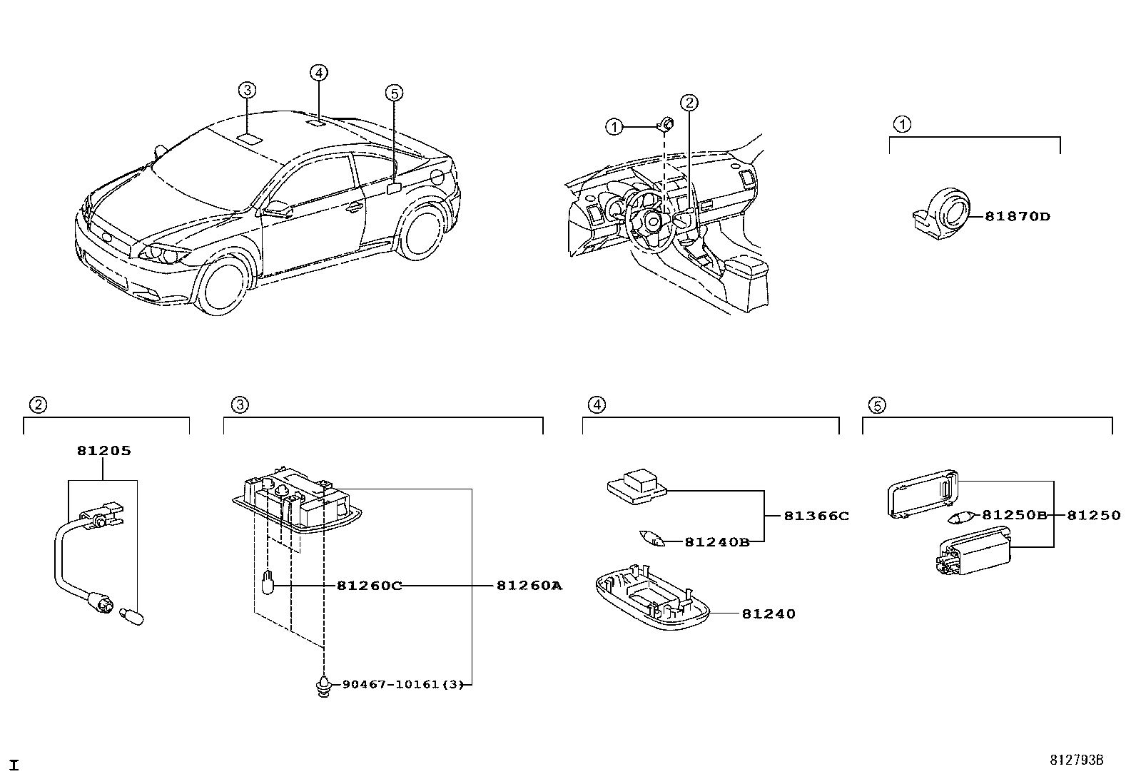 Toyota 81850-21011 LAMP SUB-ASSY, ASH RECEPTACLE