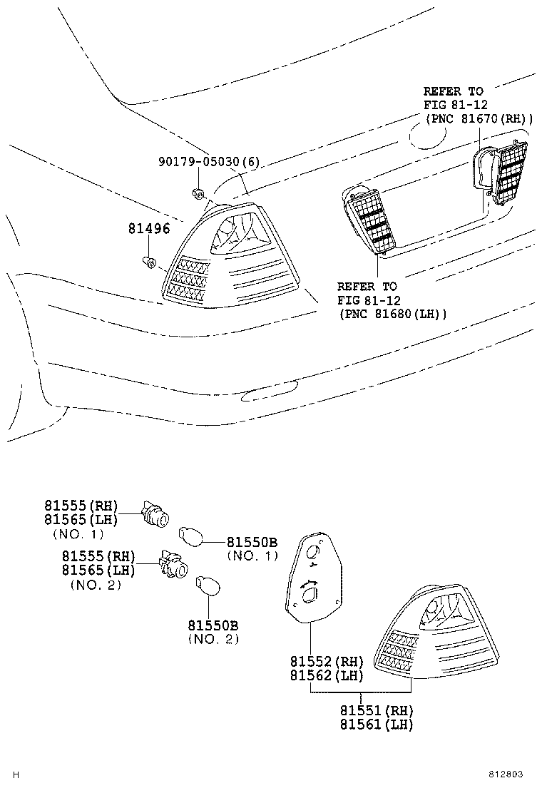 81580-02070 LAMP ASSY, REAR, RH product image