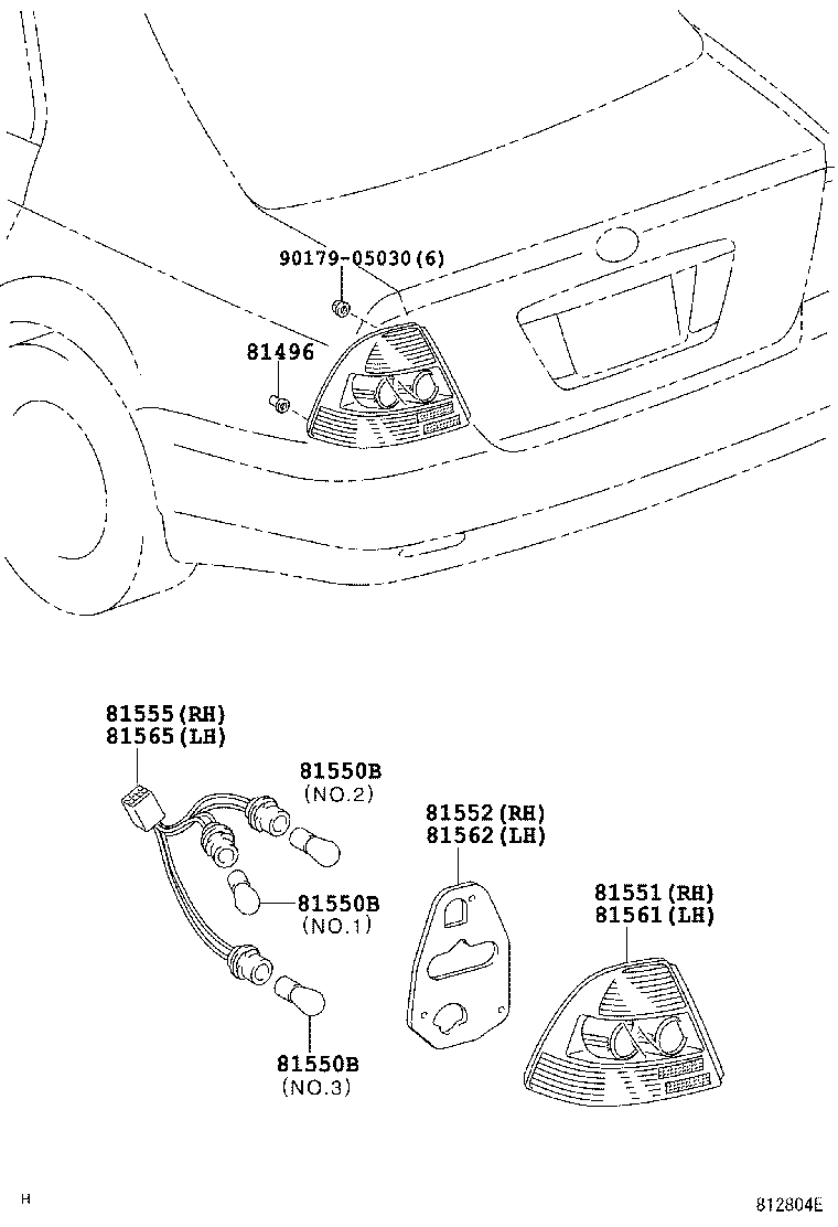81580-02070 LAMP ASSY, REAR, RH product image