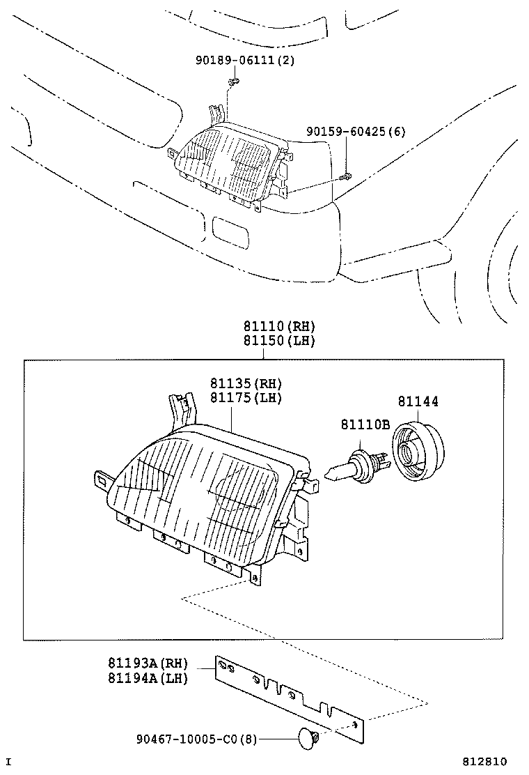 81150-37211 HEADLAMP ASSY, LH product image