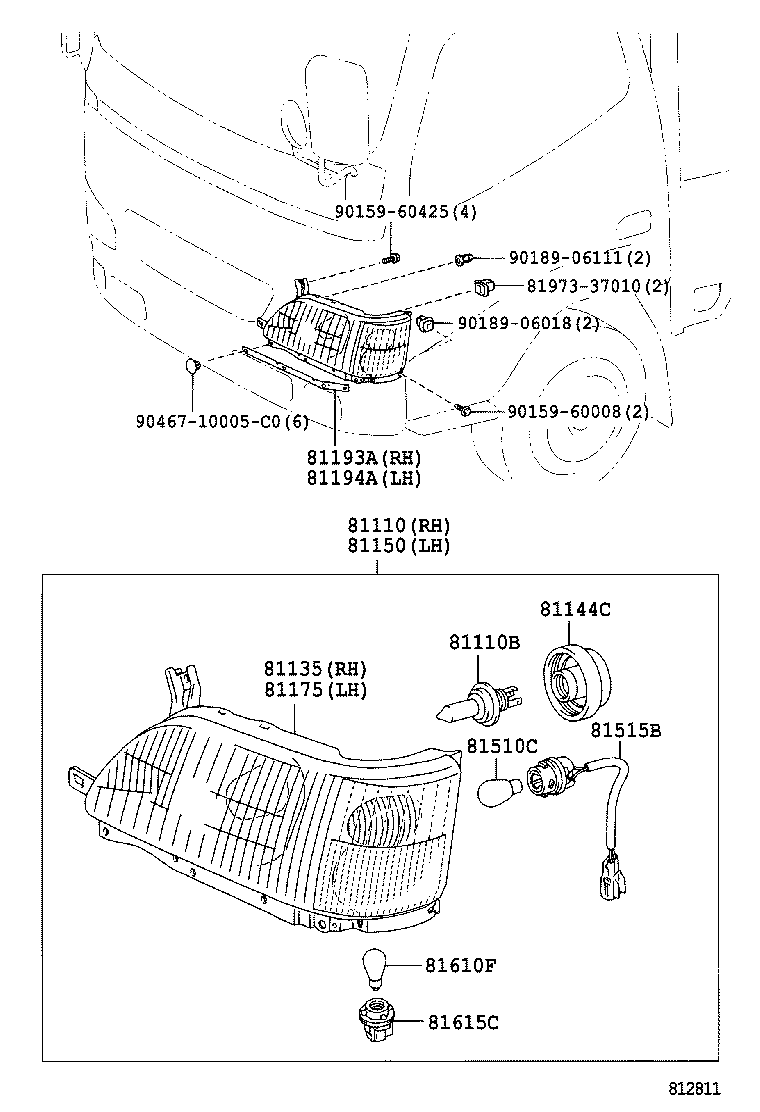 81150-37211 HEADLAMP ASSY, LH product image