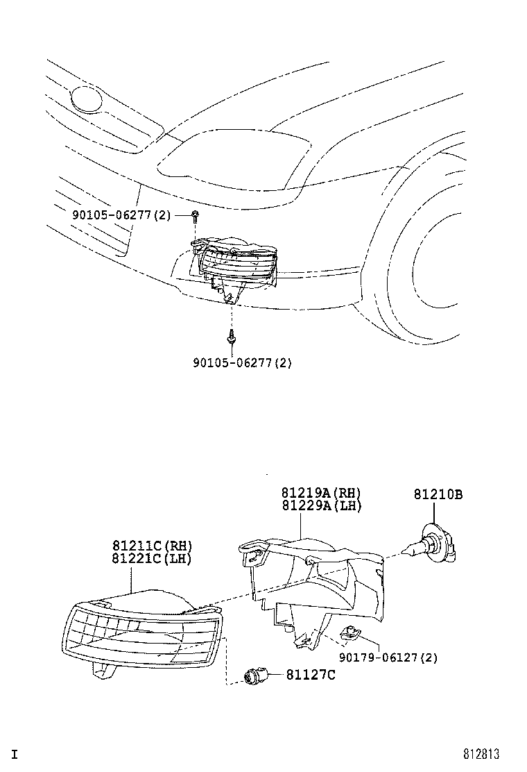 81229-12140 BRACKET, FOG LAMP, LH product image
