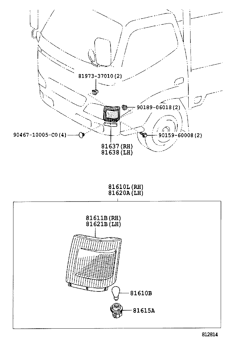 81620-37110 LAMP ASSY, CLEARANCE, LH product image