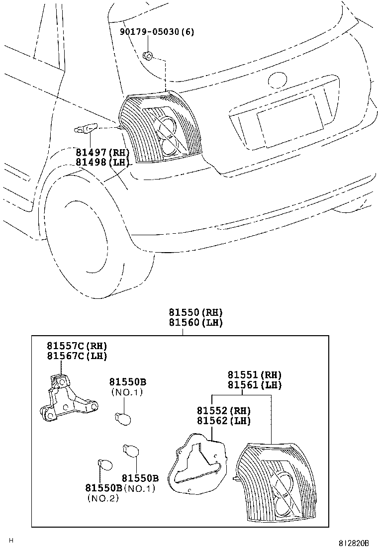 81550-13650 LAMP ASSY, REAR COMBINATION, RH product image