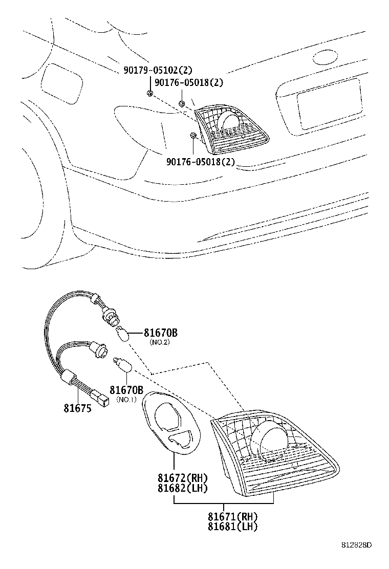 81580-33100 LAMP ASSY, BACK-UP, RH product image