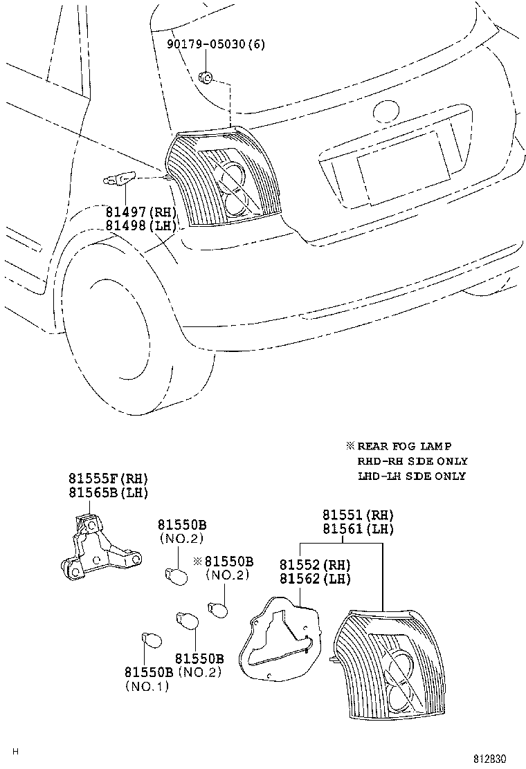 81561-02150 LENS, REAR COMBINATION LAMP, LH product image