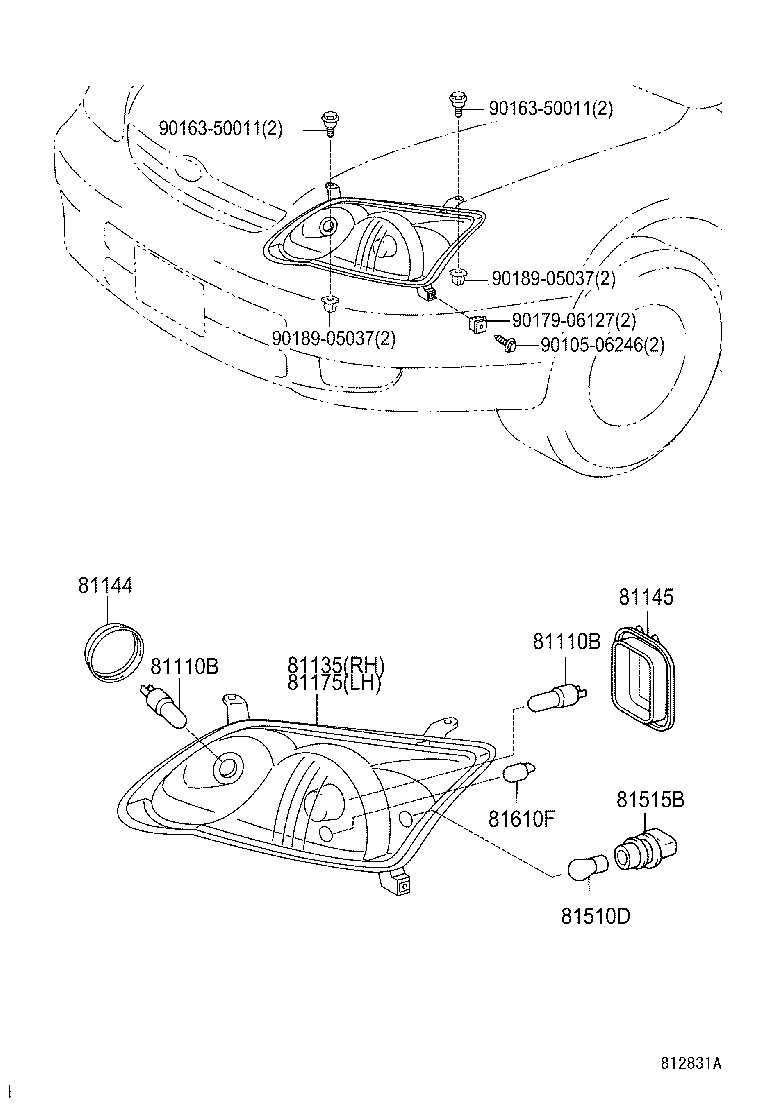 90080-81097 BULB(FOR HEADLAMP, NO.1) product image