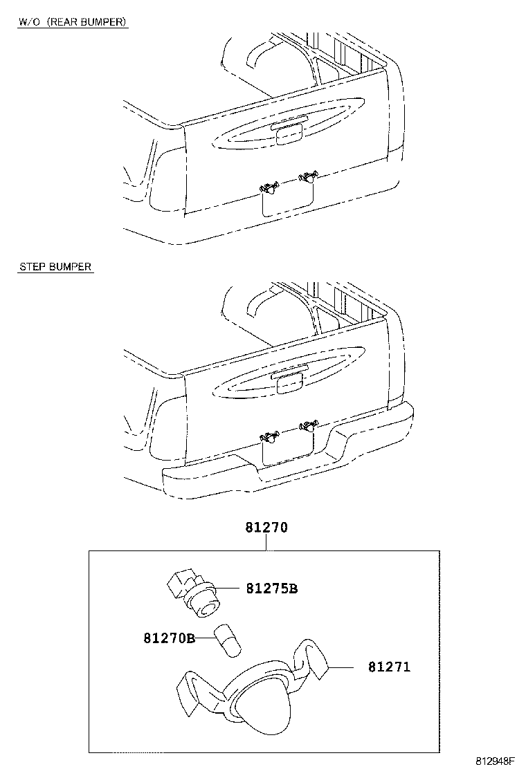 Toyota 81270-04040 LAMP ASSY, LICENSE PLATE