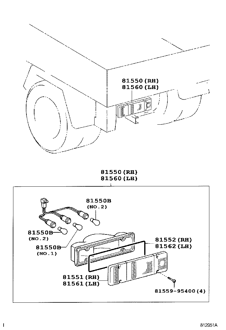 81550-37210 LAMP ASSY, REAR COMBINATION, RH product image