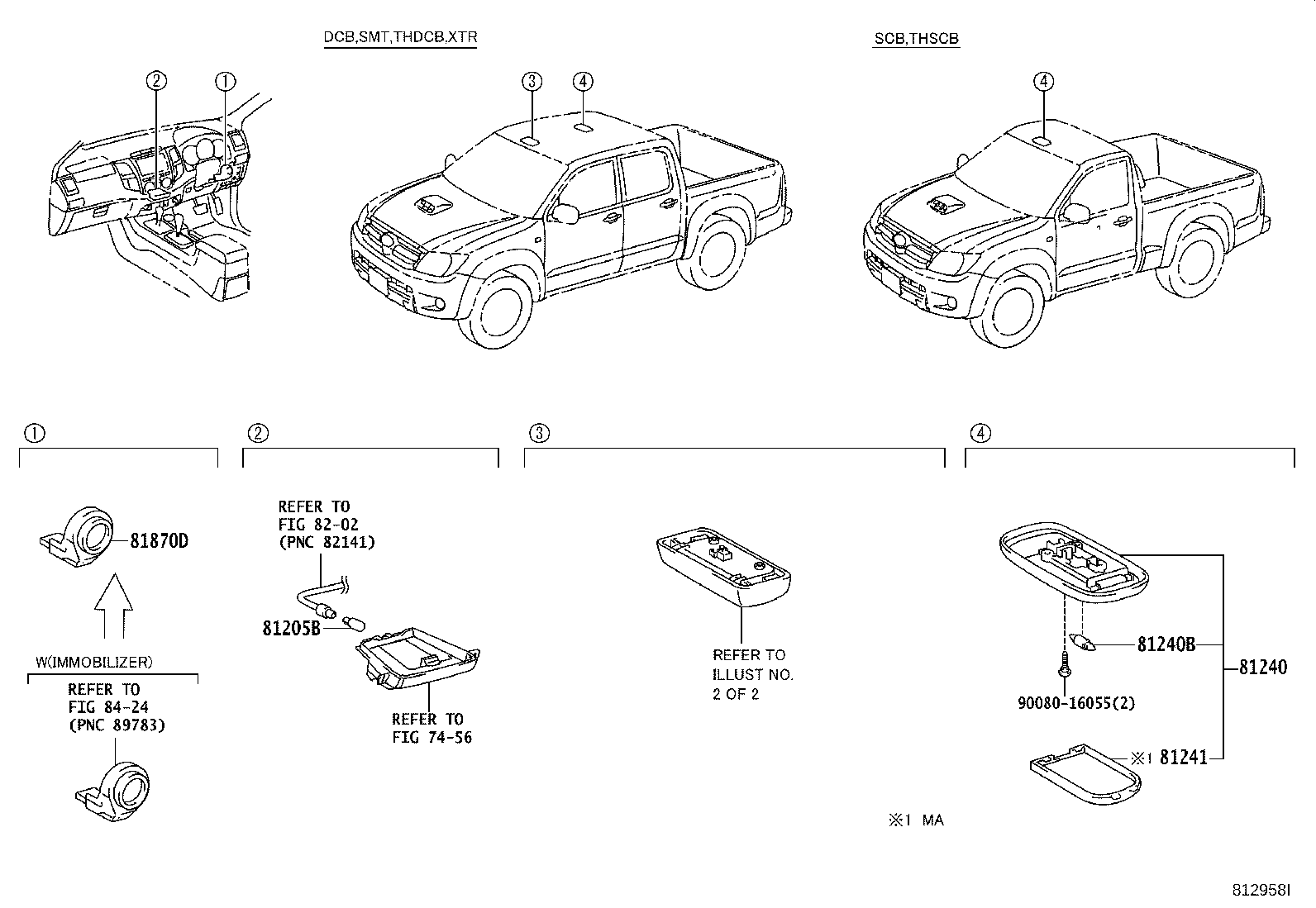 Toyota 81240-12080-E2 LAMP ASSY, ROOM, NO.1