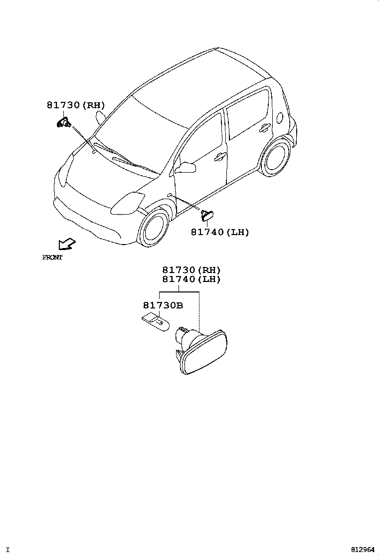 81730-B1010 LAMP ASSY, SIDE TURN SIGNAL, RH product image