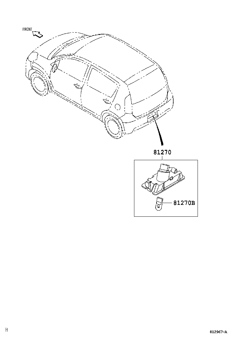 81270-B1020 LAMP ASSY, LICENSE PLATE product image