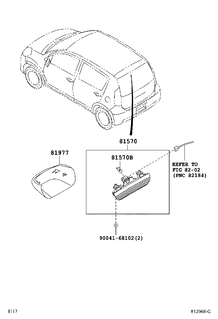 81977-B1010 COVER, CENTER STOP LAMP product image