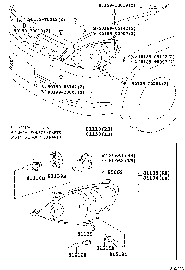 81110-0K331 HEADLAMP ASSY, RH product image